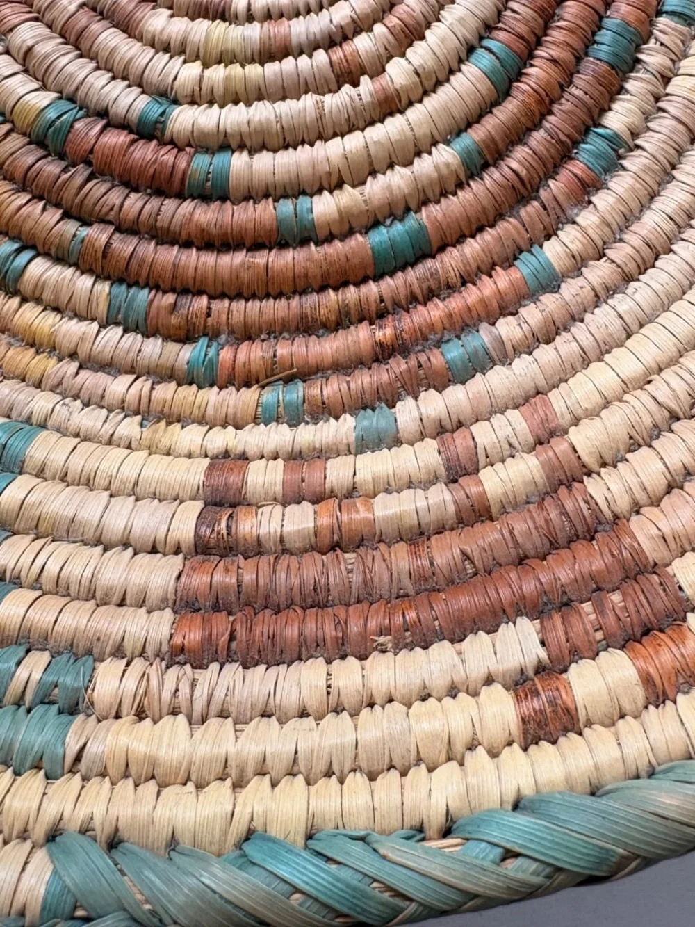 Handwoven Coiled Basket Bowl Natural Fiber Decorative Basket Southwest/Boh0 14